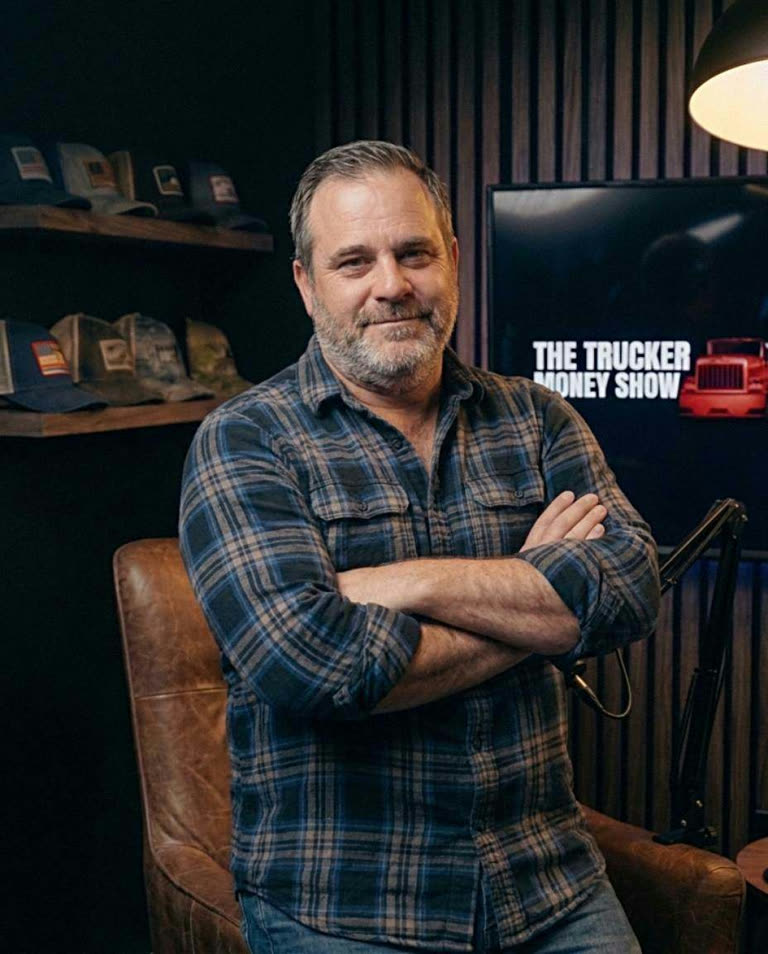 The host of The Trucker Money Show in the studio